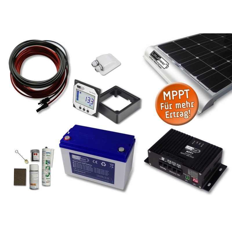 115 Watt LiMoPower Wohnmobil Solar Set mit MPPT 170 DUO -AGM Akku 12/100Ah,  523,19 €